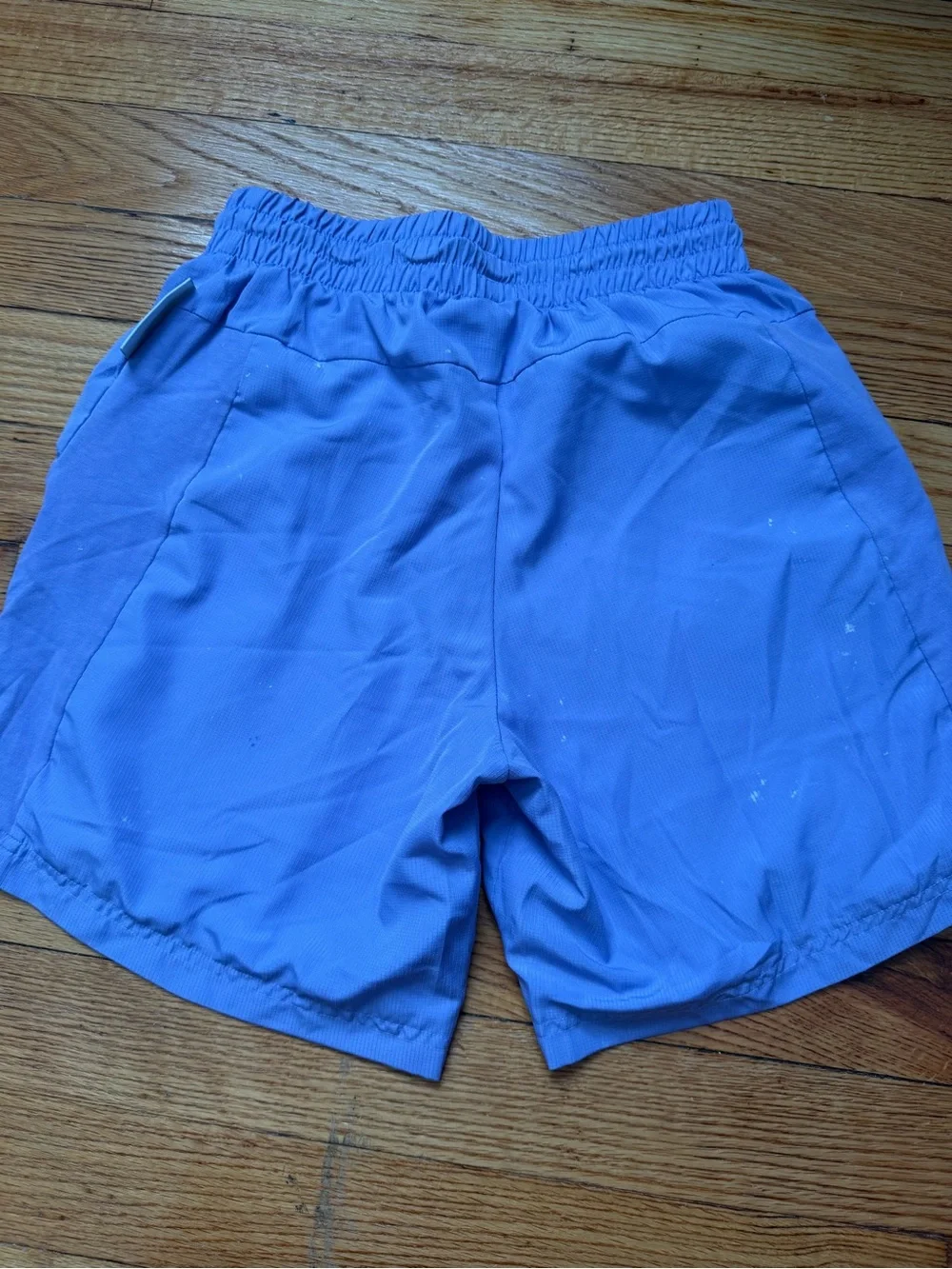 adidas Men’s Light Purple Athletic Shorts with Neon Drawcord